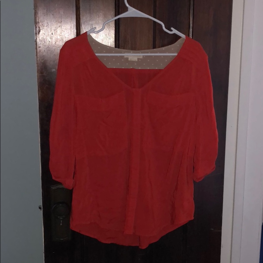 Anthropologie red blouse